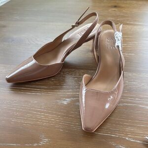 Naturalizer Nude Patent Leather Slingback Heels